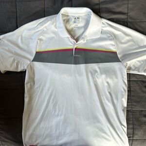 Adidas Puremotion golf polo with Buffalo Hill’s Golf Course on right sleeve.